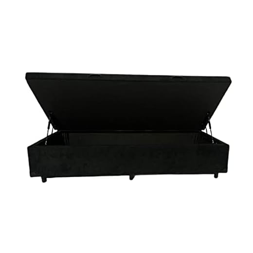 Cama Box Baú Solteiro Suede Preto