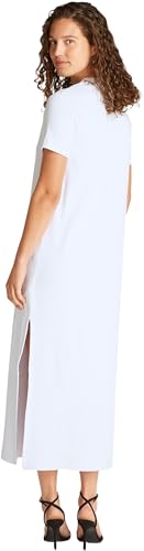 Calvin Klein Robe T Shirt Femme Monologo Long Rib Tee avec Col Ras du Cou Brilliant - vue 2