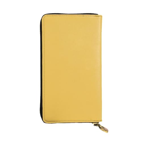 Portefeuille en cuir imprimé jaune de voyage avec porte-cartes de crédit