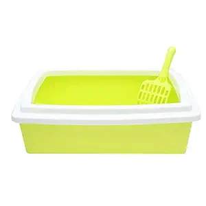 Cat Sand Cat Litter Box Opening Cat Litter Container with A Cat Sand Shovel (Green)