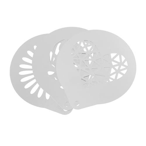 Healifty 3pcs Latte Art Stencils Portable DIY Decorating Stencils for Coffee Cappuccino