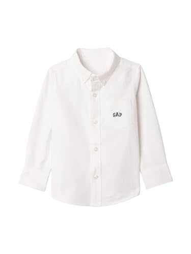 GAP Baby Boys Logo Oxford Button-Down White V2 Global 2 12-18M