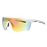 Rawlings Strike Ready Shield Sport Sunglasses for Men, Shiny White2/Orange Mirror, 68mm