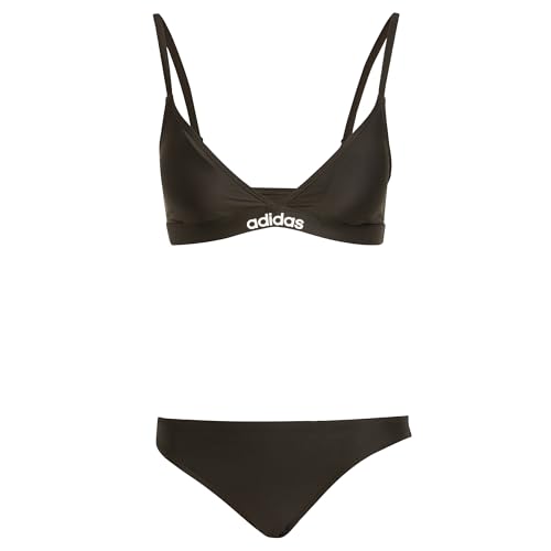 adidas Conjunto de Bikini Triangular Acolchado de 2 vías para Mujer, 26 Pulgadas, Negro/Blanco
