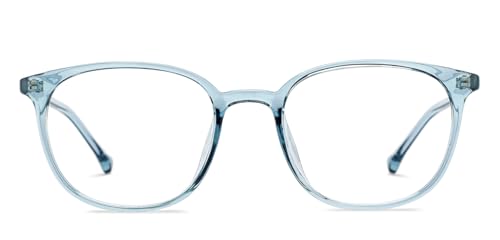 Image of LENSKART BLU | Zero Power Cut Computer Glasses | Anti Glare, Lightweight & Blocks Harmful Rays | UV Protection Specs | Full Rim Round | For Men & Women | Large | LB E16226