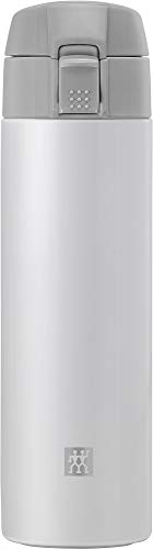 ZWILLING THERMO Botella térmica, Taza de viaje, Aislamiento de doble pared, Cierre de seguridad, 450 ml, Altura: 22,8 cm, Blanco