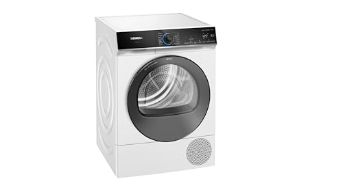 Siemens WQ46B2D0AM iQ700, Wärmepumpentrockner 9 kg, Selbstreinigender Kondensator, schonendes Trocknen, intelligentDry, Halbe Beladung, Knitterschutz, Home Connect, Trommelinnenbeleuchtung, Weiß