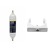 EcoPure EPINL30 5 Year in-Line Refrigerator Filter-Universal, White & LASCO 37-2201 PCM Inline Ice Maker Filter Mounting Bracket for 2-Inch Diameter Filters, White
