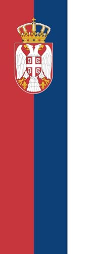 Drapeau Serbie grand format portrait 300x120 pavillon vertical 3.5m²