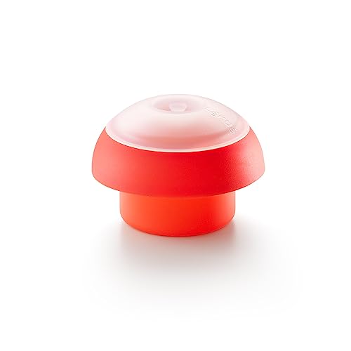 Lékué Molde Cocedor de huevos para microondas y baño maría, silicona platino Rojo, cilíndrico