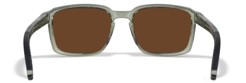 Wiley X Alfa Captivate Polarized Sunglasses, Safety Glasses for Men and Women, UV Eye Protection for Shooting, Fishing, Biking, and Extreme Sports, Crystal Light Olive Frames, Bronze Mirror Lenses3