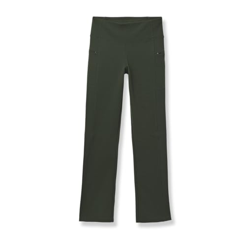 IBEX Lizzi Tavern Straight Leg Merino Wool Leggings for Women with Pockets | High Waist Yoga Pants for Travel Hiking Running Workout & Cold Weather | Thermal Pants for Women | Kelp Forest (X-Large)