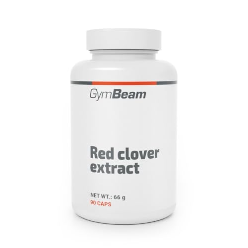 GymBeam Rotklee Extrakt - Nahrungsergänzungsmittel für Frauen in den Wechseljahren 8% Phytoöstrogene Isoflavone 10:1 Extraktionsverhältnis 600 mg Kapseln guten- und laktosefrei 90 Kapseln