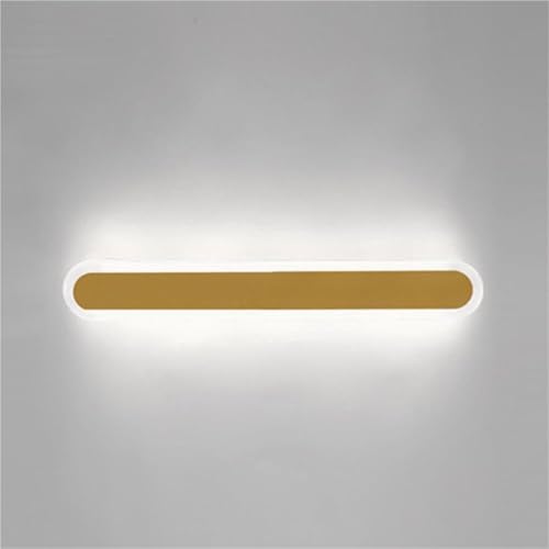 Wmmner Indoor Wall Lighting Fixtures, 3-Color Temperature Wall Mounted Lamp, Simple Long Strip Acrylic Wall Sconce, Bedroom Bedside Living Room Corridor(White,80Cm) (Gold 80Cm)/Oro/120Cm