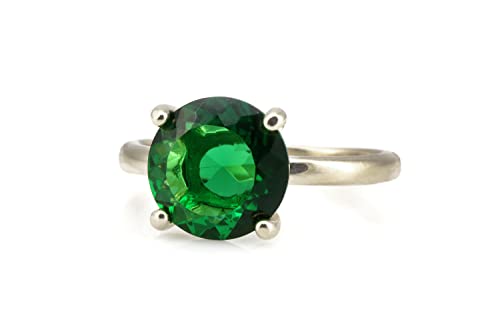 Bague émeraude argent comme cadeau d'anniversaire ou bague de mariage