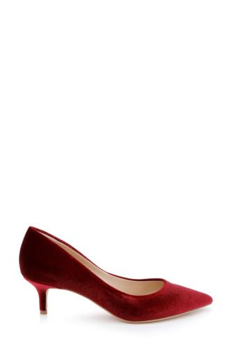 Jewel Badgley Mischka Enola Velvet Kitten Heel Pumps4