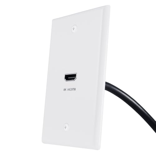 Construct Pro 2.1V Decora Wall Plate with Female-Female 8K HDMI Connection (1 Port)