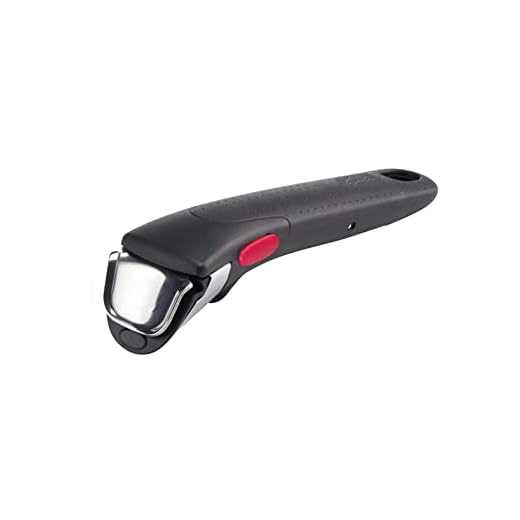 Lagostina Ingenio Induction Manico Rimovibile Resistente fino a 10 kg, Fissaggio Sicuro a 3 Punti, Design Ergonomico, in Plastica e Acciaio, Nero
