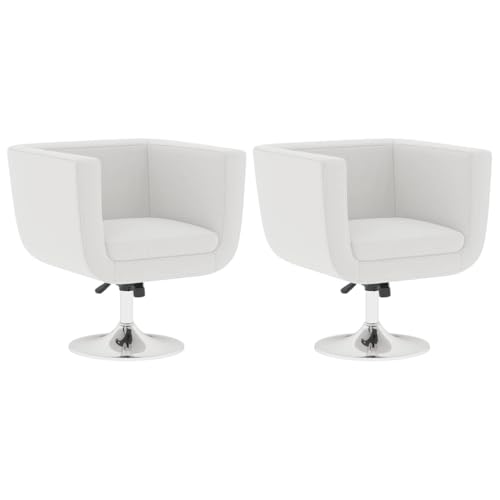 vidaXL Fauteuil Design Club Blanc x2