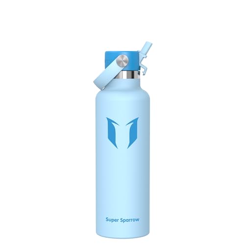 Sparrow Trinkflasche Edelstahl 750ml FlipFlow Thermosflasche mit Strohhalm