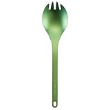 Snow Peak Titanium Spork, Durable Utensil, Compact, Lightweight, Camping, Hiking, Backpacking, Green, 1 Pack