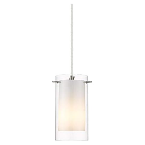 AKEZON Glass Pendant Light Fixture with Adjustable Height Cover