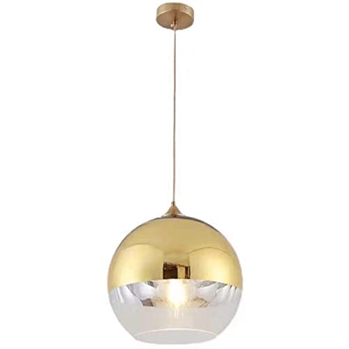 Suspension en verre sphérique semi-plaqué pour éclairage moderne de salle à manger
