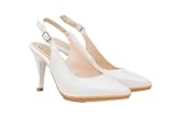 Angelitos Zapato salón Abierto Napa Eva Mañas tacón 8,5 Mod 1495 (Blanco, Numeric_35)