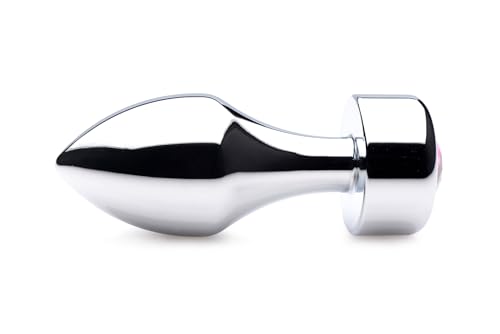Butt plug aluminium Booty Sparks petit modèle ornait d'un cristal rose - 4