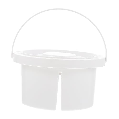 LALAFINA Pencil Holder Brushes Artist Brush Watercolor Brush Paint Cans Paint Brush Bucket Washing Buckets Paint Brush Cleaner Paintbrush Cleaners Paint Brush Basins Lid White Plastic