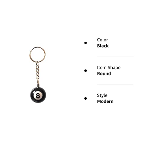BeeSpring 8 Ball Keychain Creative Key Chain Diameter 0.98 In