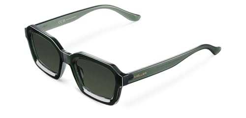 Image of Meller by Lenskart | Nayah | Green Full Rim Sunglasses | Large Hexagonal Frame | Polarised and UV Protection | Contemporary Styles for Men & Women | Designed in Barcelona