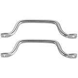 MUELODSIC Mangos de Repuesto para Tablas de Cortar de Acero Inoxidable Macizo Juego de 2 Piezas con Tornillos Herrajes Ergonómicos para Tablas de Charcutería y Bandejas Accesorios