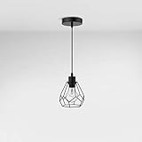 EMKE pendelleuchte esstisch flammige Kronleuchter Vintage Pendellampe Retro Hängelampe Deckenleuchter, Schwarz Lampenschirm für E27, Wohnzimmer Cafe, inklusive Installationsmaterial (ohne Glühbirne)
