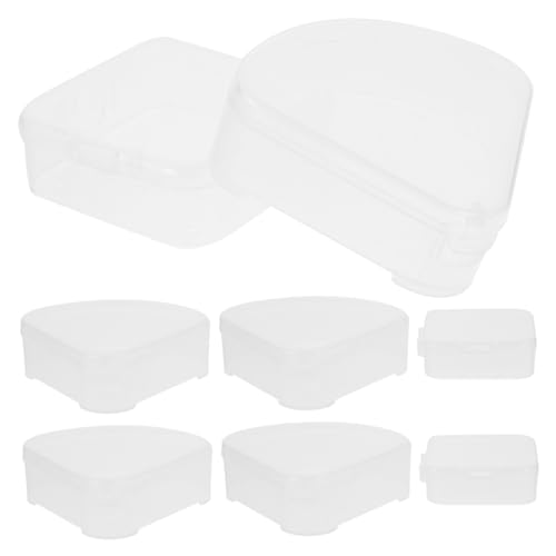 GANAZONO 8個 粉?収納ケース 三角形 正方形 小型プラスチック製 メイクスポンジ収納ボックス コスメティックパフホルダー 携帯便利 ポータブ