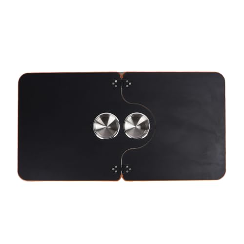 Acouto Remplacement de Dessus de Table RV avec 2 Porte-gobelets Pliants en Deux 29,53 X 15,55 Pouces Table de Bateau Pliante en Bois avec Porte-gobelet RV...