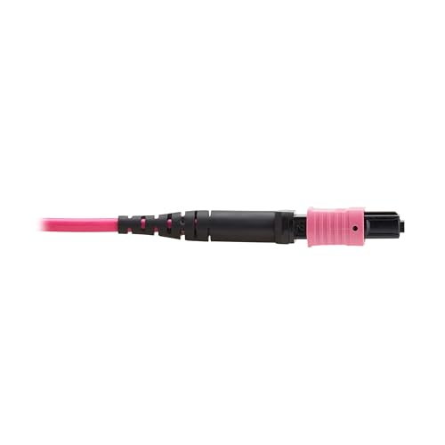 Image of Eaton Tripp Lite Series 4 Meter OM4 50 /125 Fiber Optic Cable, 100G Multimode (12F MPO /MPO-PC Female-to-Female) Type-B Polarity, OFNP Jacket, Magenta, TAA Compliant (N845B-04M-12MTA)