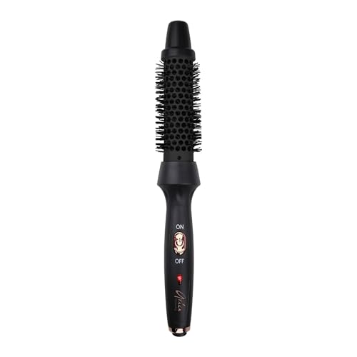 Aria Beauty Cepillo Térmico Iónico para Estilizar - Cepillo para Estilizar Caliente para Replantes Perfectos - No Sopla Aire - Cepillo Redondo Cerámico - Diseño Ligero y Fácil Agarre - Negro - 1 Pz