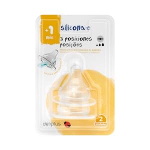 Tetina silicona tres posiciones Deliplus +1 mes Paquete 2 ud. Pack 2