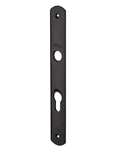 THIRARD - Plaque de Propreté pour Serrure Encastrable - Usage Portail - Type de Poignée Trou de Cylindre - Entraxes 70 mm - Finition Zingué Noir - Noir