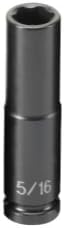 Grey Pneumatic 910DS 1/4 Drive 6 Point Fractional Deep Impact Socket 5/16