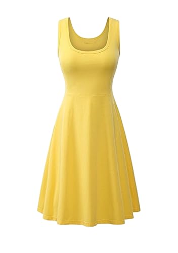 EFOFEI Damen Ärmelloses Kleid Lässiges Trägerkleid A Line Sommerkleid Lilia M