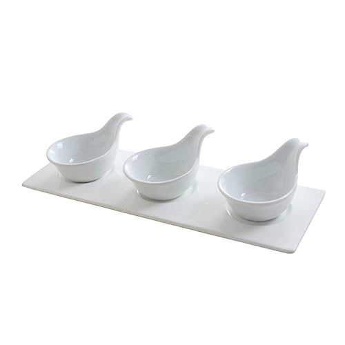 1 set 4 pezzi Cucchiaio per caviale Sushi Ciotola per immersione Piatto per immersione in porcellana Ciotola per salsa per alimenti Cucchiaio giapponese Vassoio per snack Piatto per ketchup Piatti per