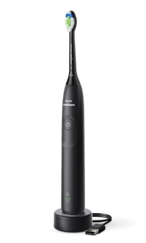 Philips Sonicare 5300 Electric Toothbrush Sonic Toothbrush with 2 Intensity Levels Pressure Alert EasyStart SmarTimer and BrushPacer Black Model HX7101/01