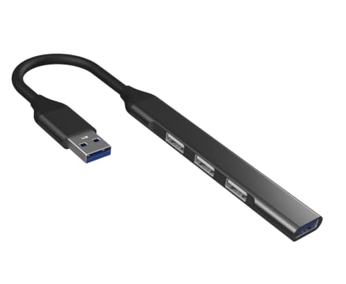 Image of NISHTECH USB Hub (4-in-1), Multiport Adapter with 1 x USB 3.0 & 3 x USB 2.0 ports, up to 5 Gbps High Speed Data Transfer for Laptop /PC (Multicolor)