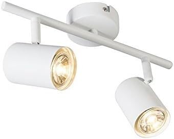 SANBDDLYY Plafón moderno blanco orientable - JEANA 2 Acero Alargada Adecuado for LED Max. 2 x 35 Watt