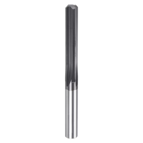 Image of sourcing map Carbide Chucking Reamer 0.224"(5.69mm) Dia Straight Flute Straight Shank Machine Reamer Tool for Metal and Lathes CNC Machining Centers, Black