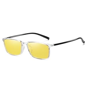 DUCO Round Women Polarized Night Vision Driving Anti Glare Yellow Glasses Polarized Reduce Glare and Enhance Vision 5206