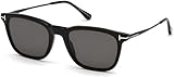 Tom Ford FT0625 Arnaud 01D 53MM Shiny Black, Shiny Black Metal Temples/Smoke Polarized Square Sunglasses for Men + BUNDLE with Designer iWear Eyewear Kit