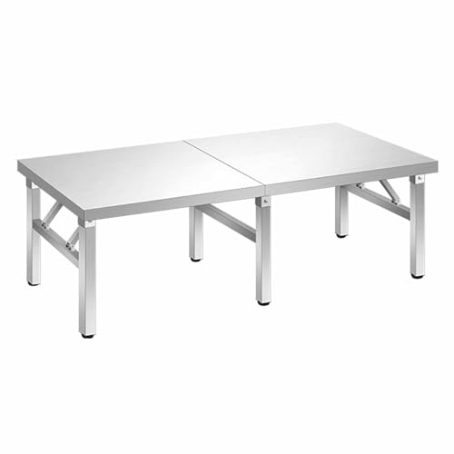 Tavolo da cucina commerciale in acciaio inox, resistente, capacità di carico 500 kg, pieghevole per una facile conservazione, nessun montaggio necessario, ideale per ristoranti e cucine